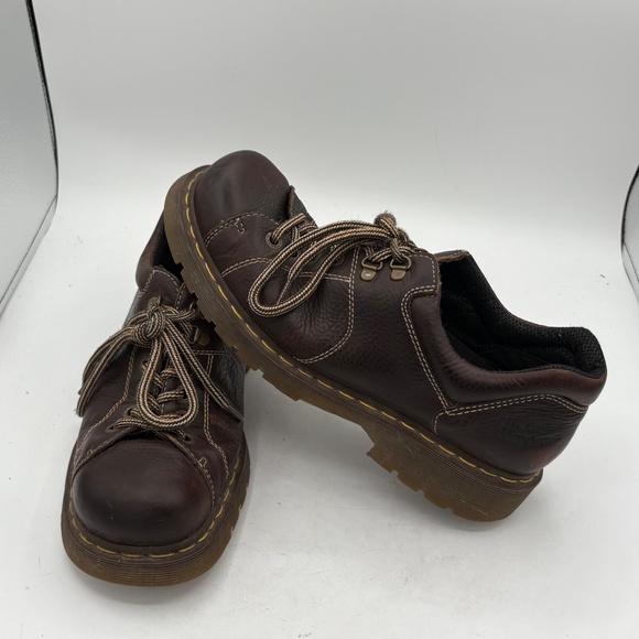 Dr Martens 6 Eye Chunky Oxford Brown Leather 12312 Shoes Doc Mens 12 Y2K 90s main image 12